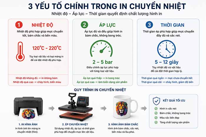 3 Yếu Tố Chính Trong In Chuyển Nhiệt