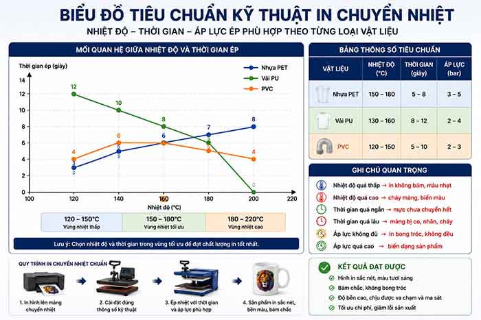 Biểu đồ Tiêu Chuẩn Kỹ Thuật In Chuyển Nhiệt