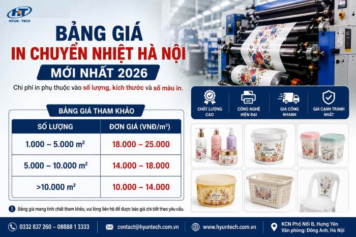 Bảng Giá In Chuyển Nhiệt Hà Nội Mới Nhất 2026
