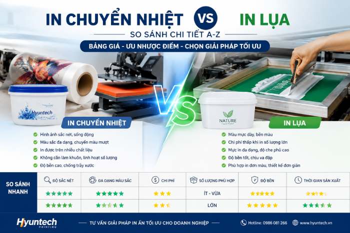 In Chuyển Nhiệt Vs In Lụa So Sánh Chi Tiết