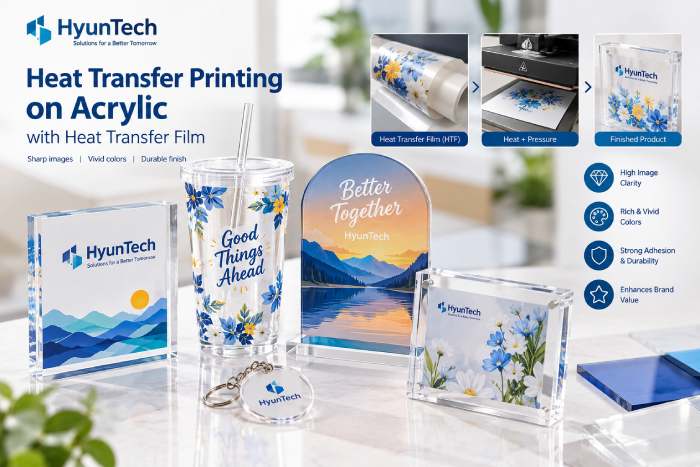 In Chuyển Nhiệt Trên Acrylic Bằng Màng Heat Transfer Film