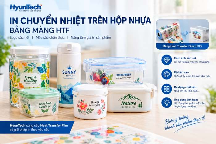 In Chuyển Nhiệt Trên Hộp Nhựa Bằng Màng Htf